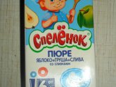 Детское пюре "Спеленок" (Яблоко+Груша+Слива со сливками)