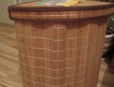 Корзина Hapro угловая складная для белья с крышкой "бамбук"